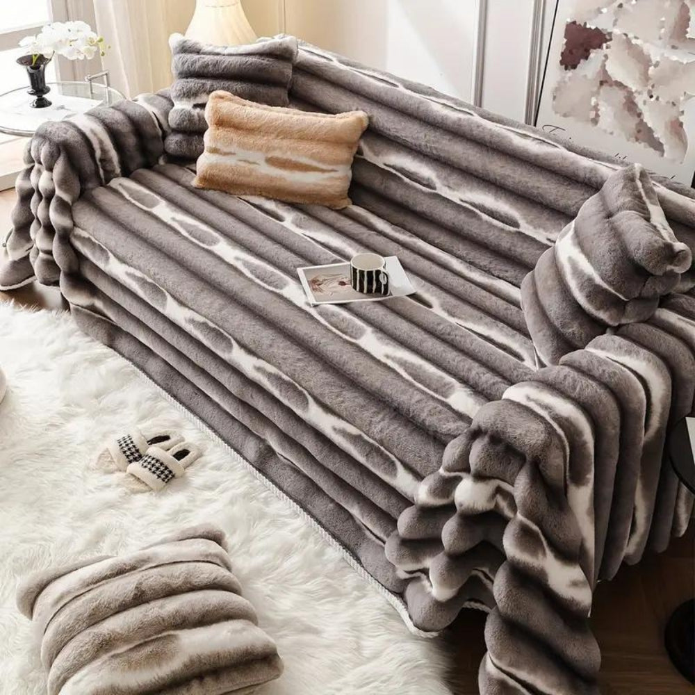 Velvet Faux Fur Couch Cover