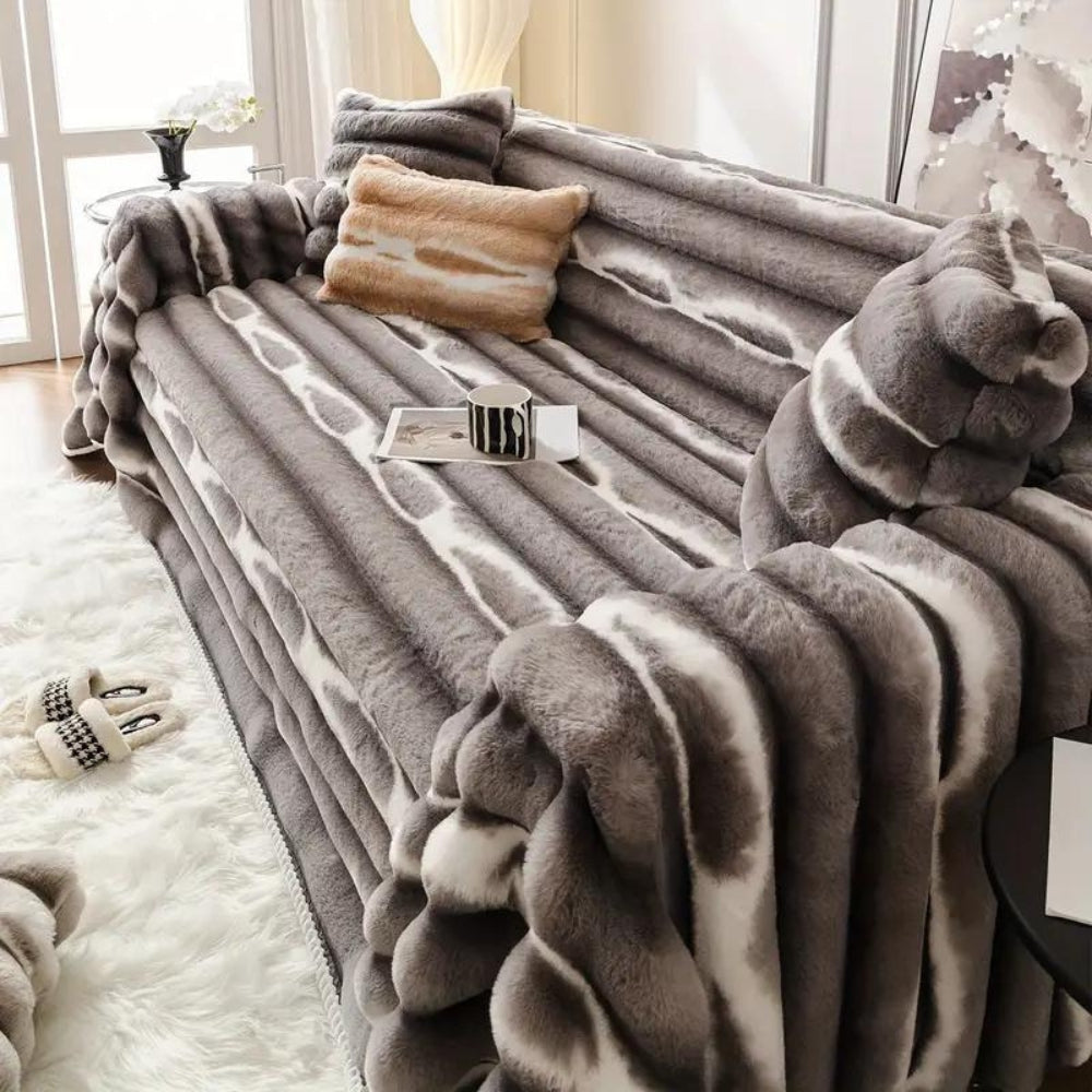 Velvet Faux Fur Couch Cover