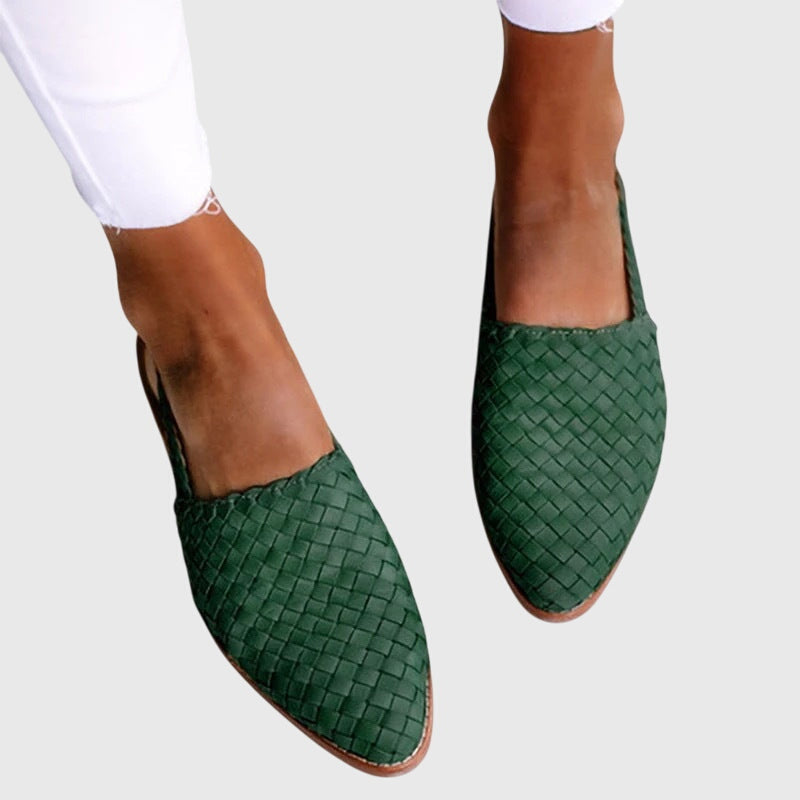 Mariya | Stylish Woven Slip-On Flats