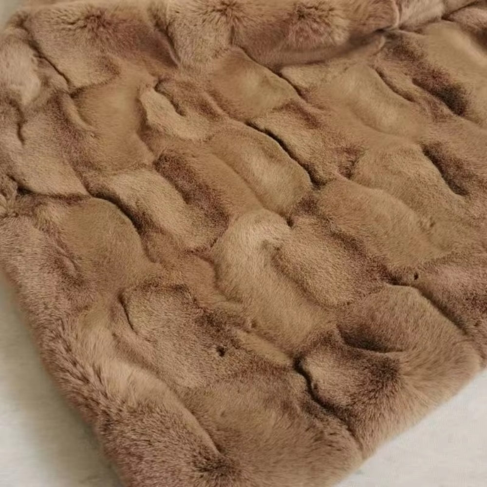 Soft Mocha Faux Fur Blanket