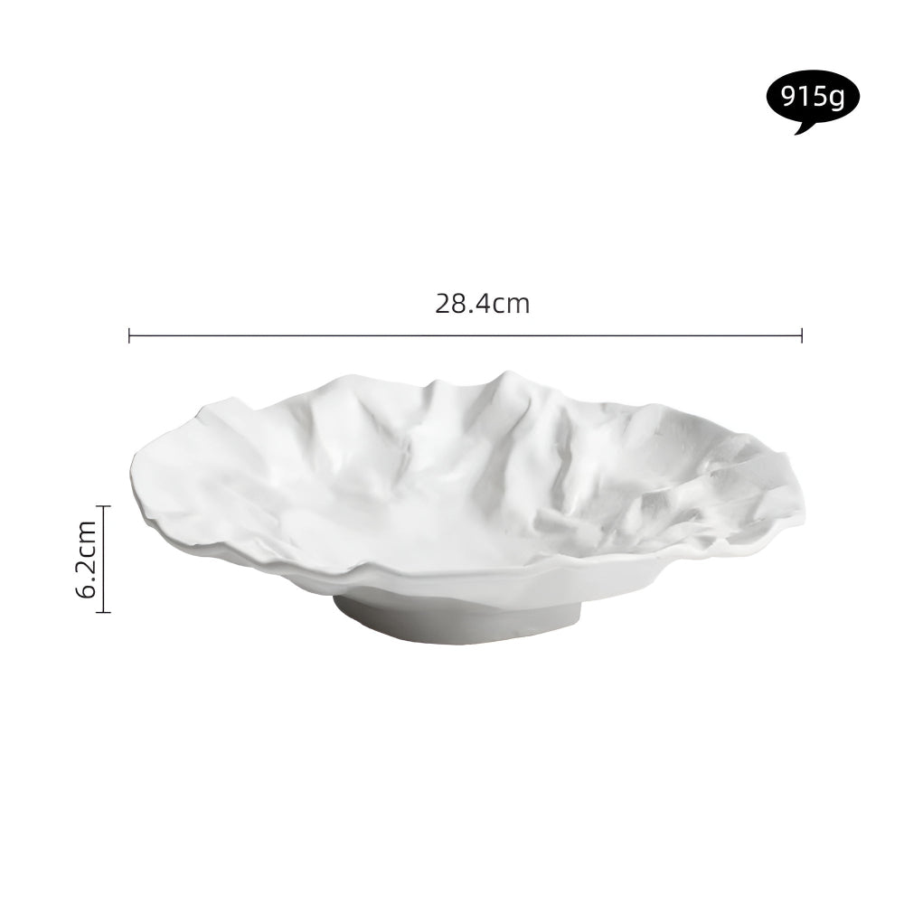 Artisan Wrinkled Paper Ceramic Plate