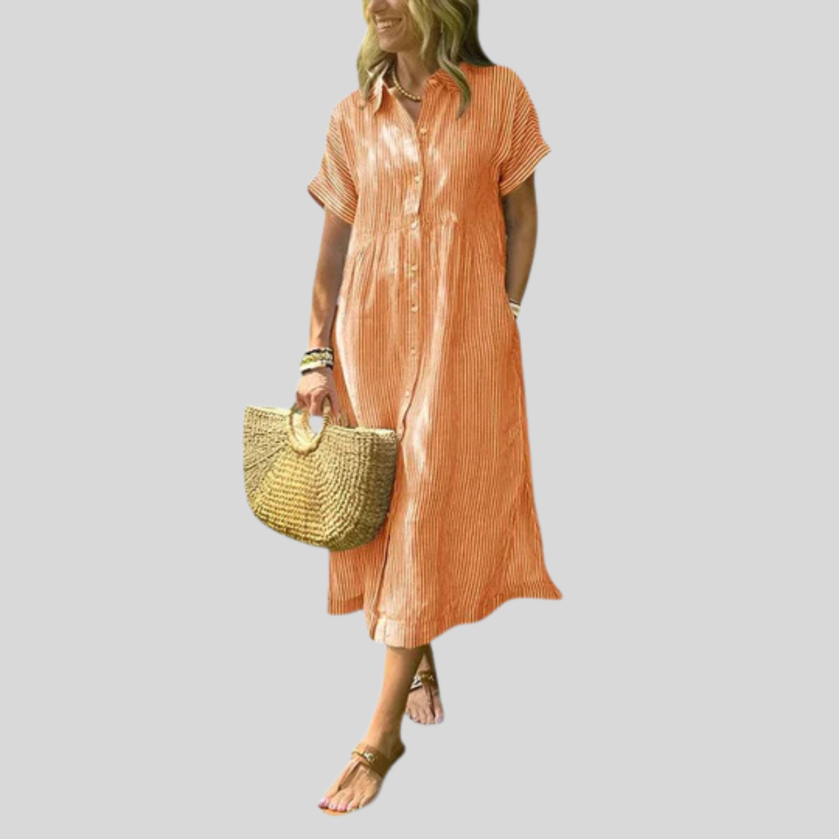 Lara | Women's Vertical Stripe Comfortable Dress