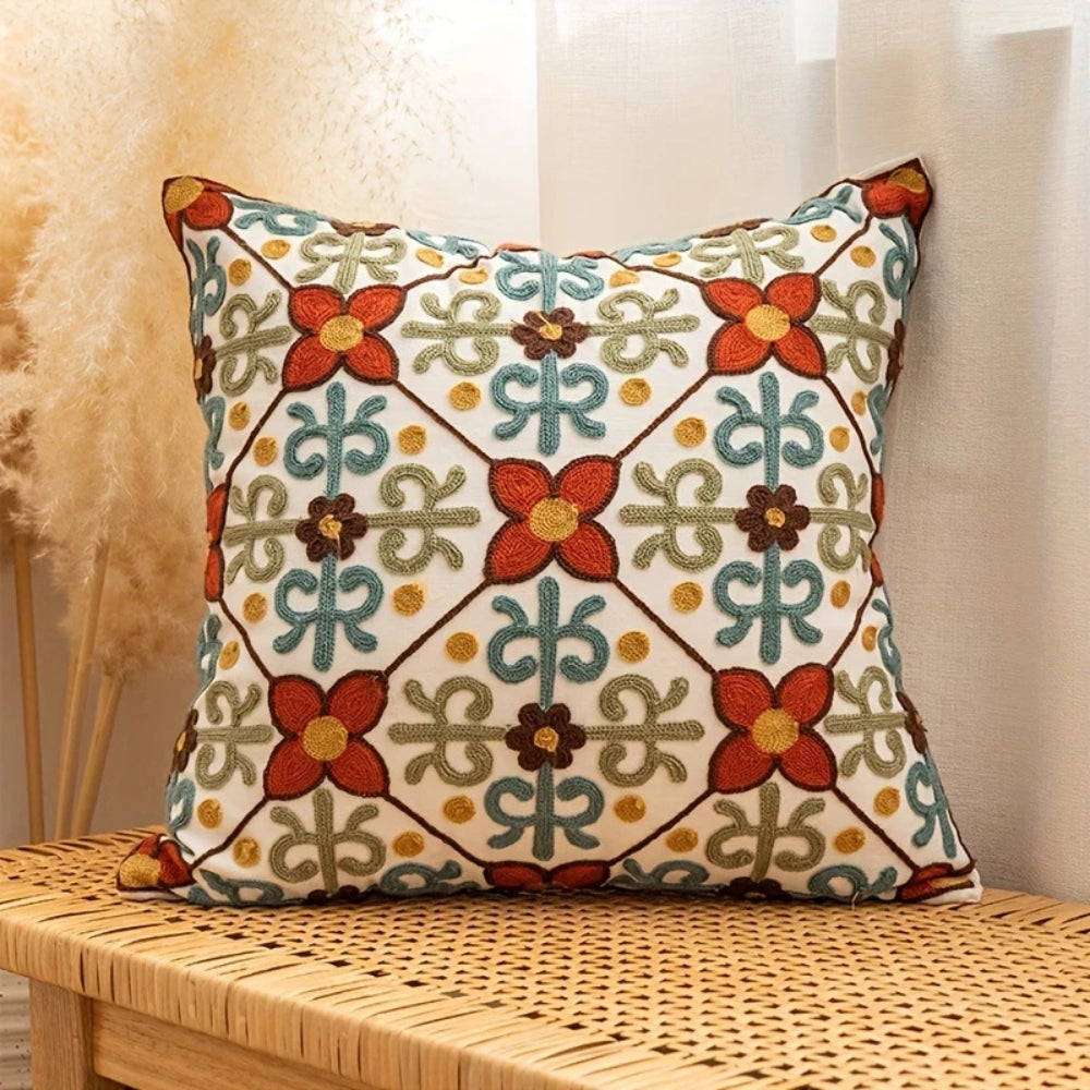 Aurae Embroidered Vintage Cushion Cover