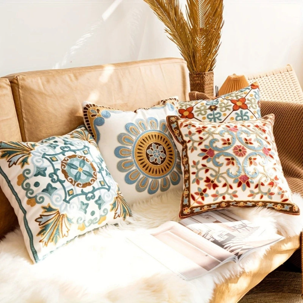 Aurae Embroidered Vintage Cushion Cover