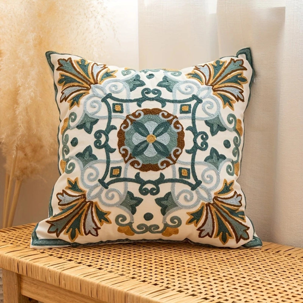 Aurae Embroidered Vintage Cushion Cover