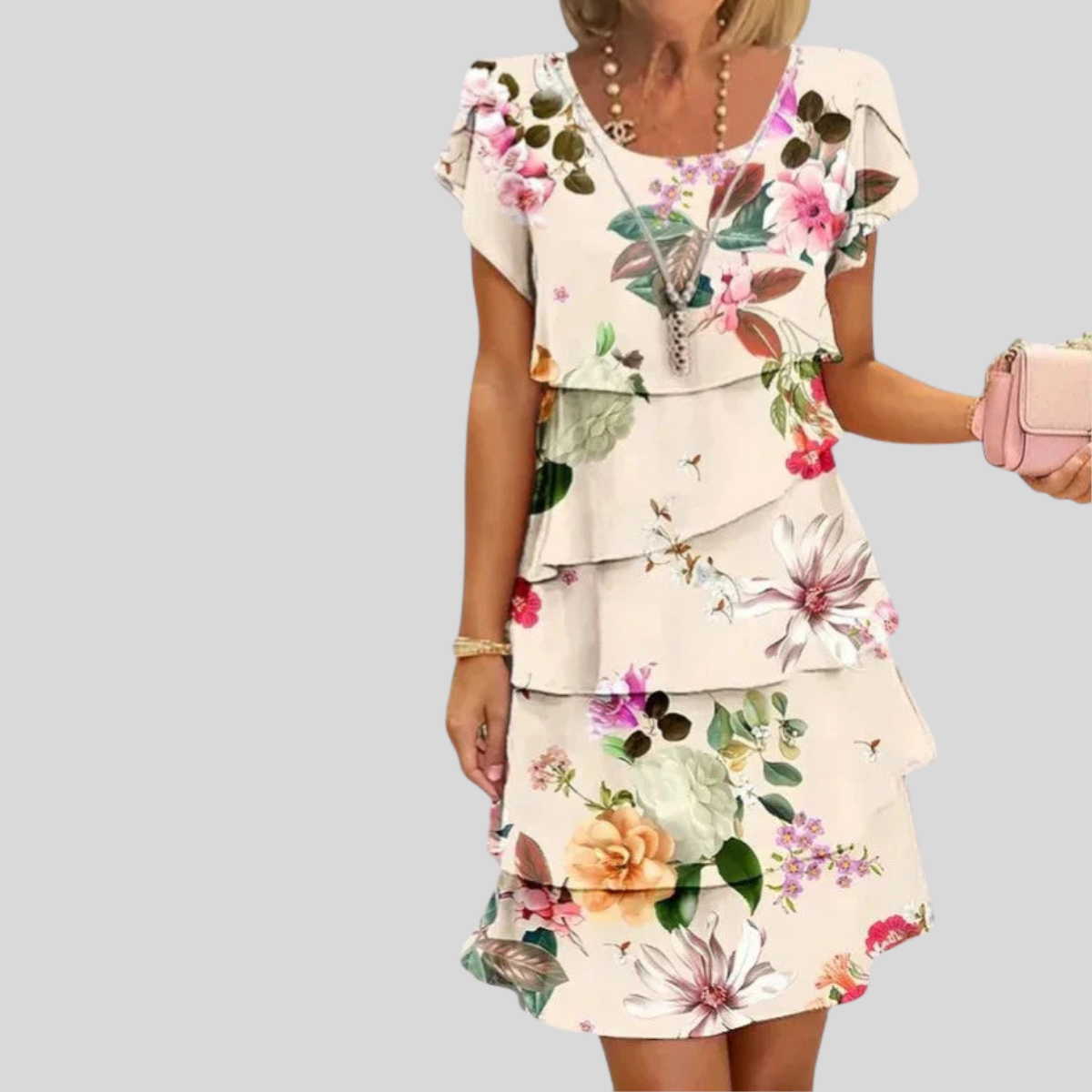 Laura | Women's Floral Tiered Casual Dress