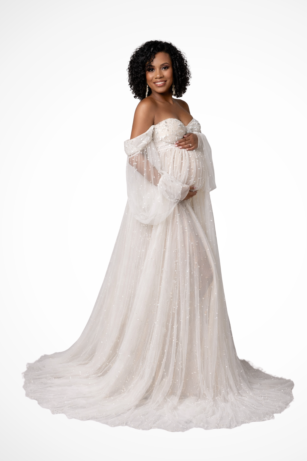 Celia | Women's Off-Shoulder Maternity Maxi Dress