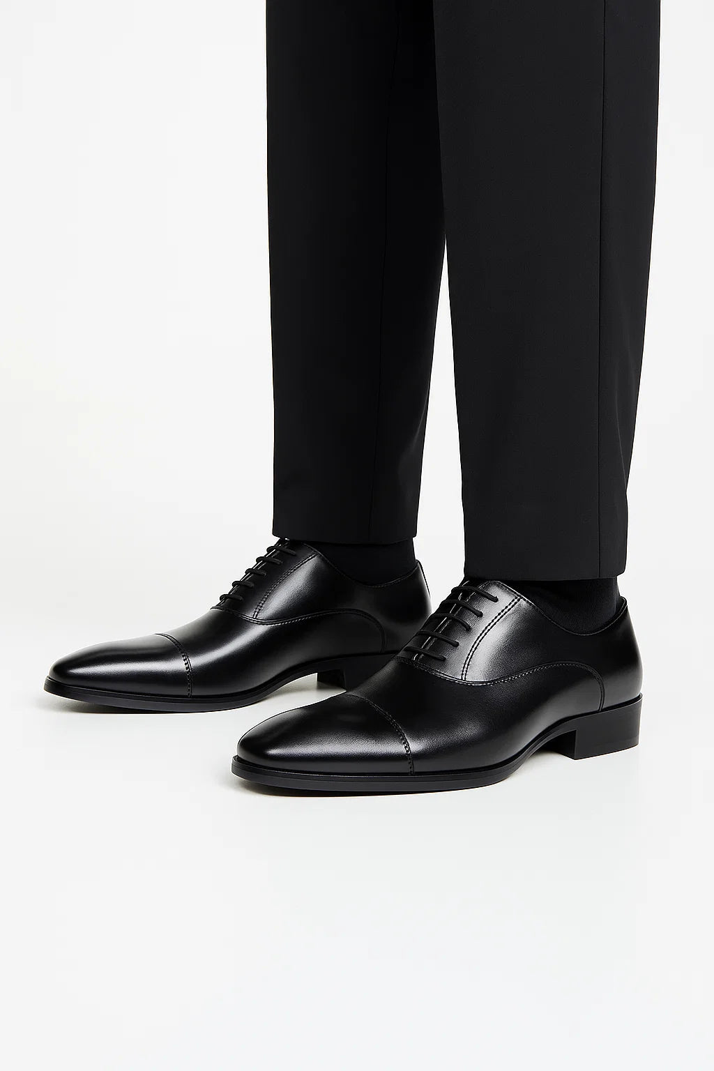 David | Men's Black Dress Shoes Genuine Leather Derby