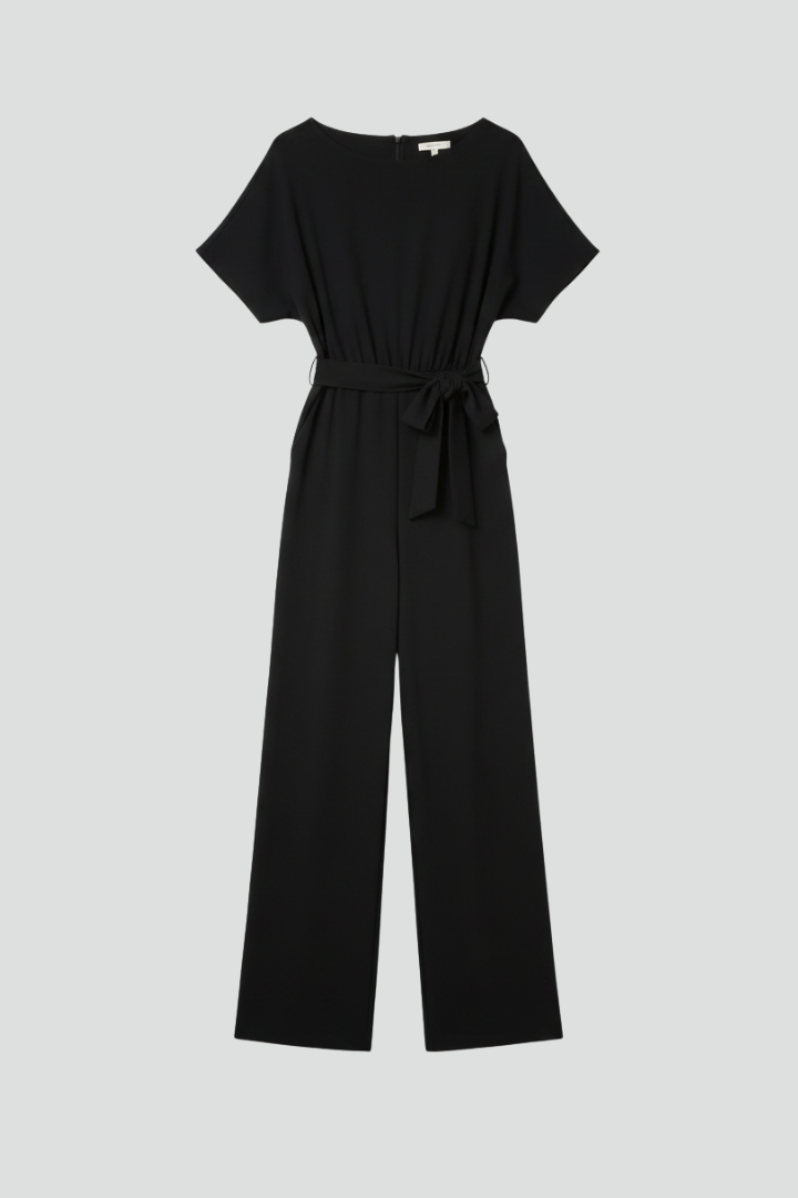 Gail | Women's Jumpsuit Tie-Belt Wide-Leg Design