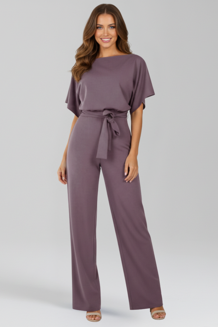 Gail | Women's Jumpsuit Tie-Belt Wide-Leg Design