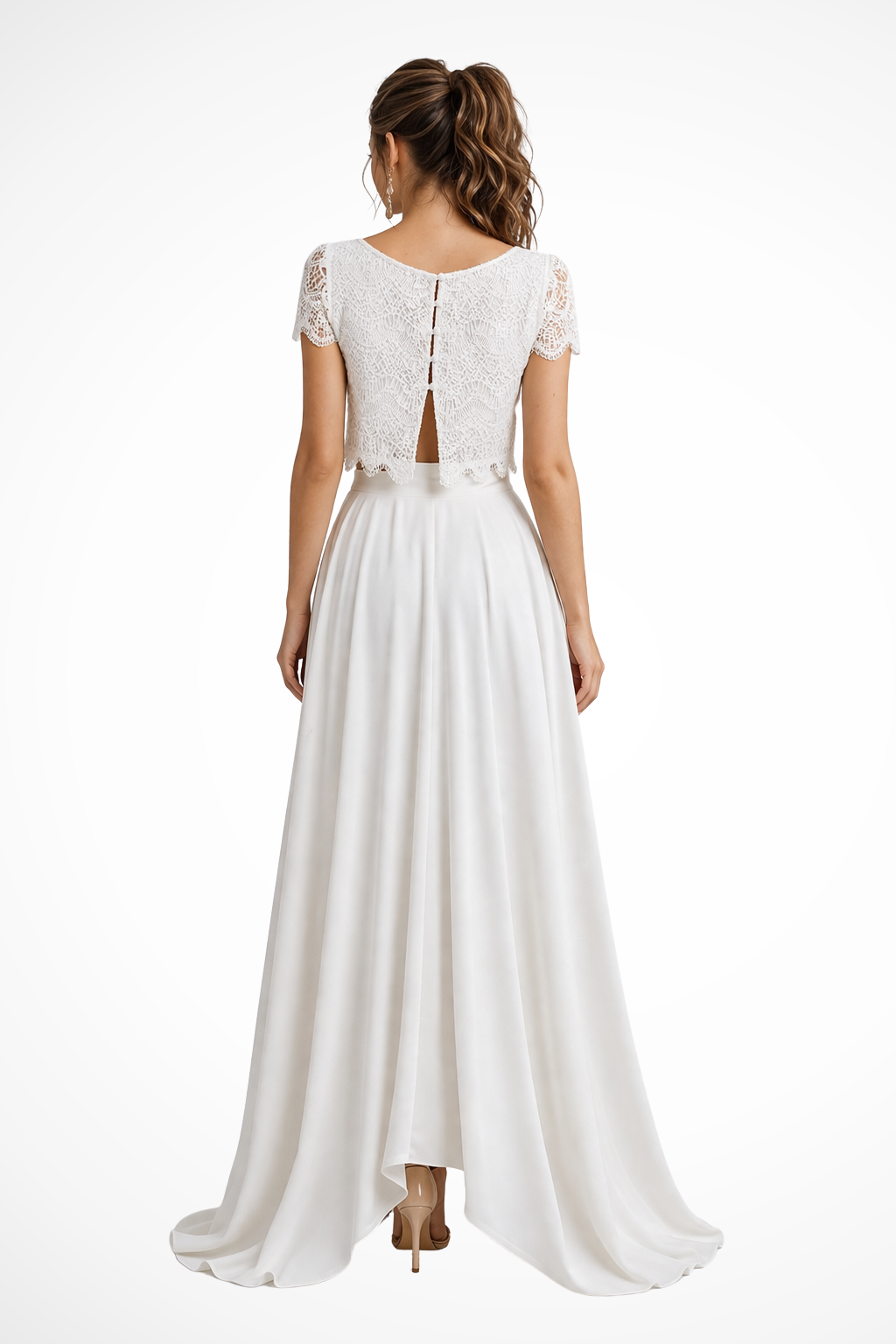 Trisha | Women's Lace Crop Top Maxi Skirt Set