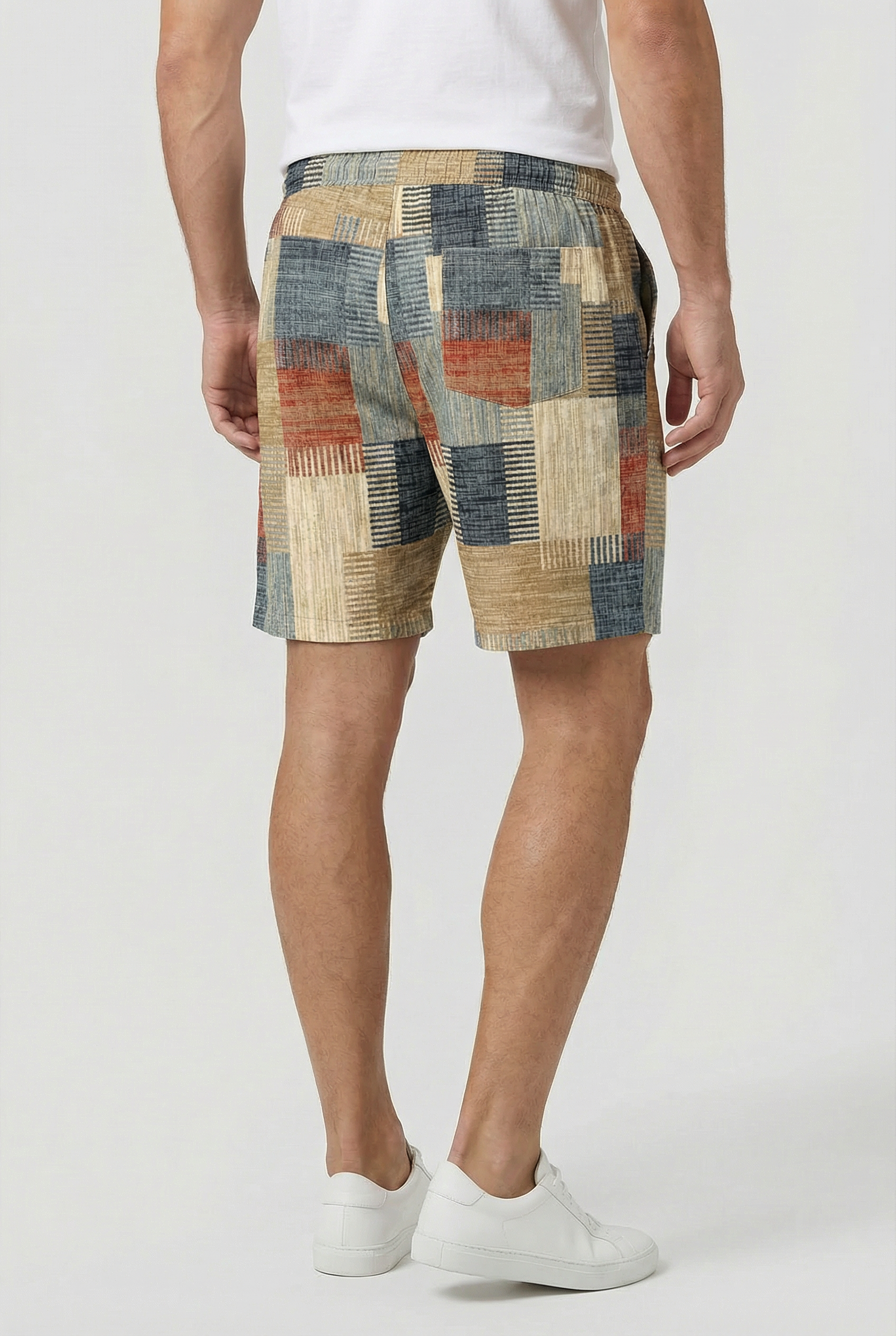 Shawn | Men's Board Shorts Plaid Color Block Design