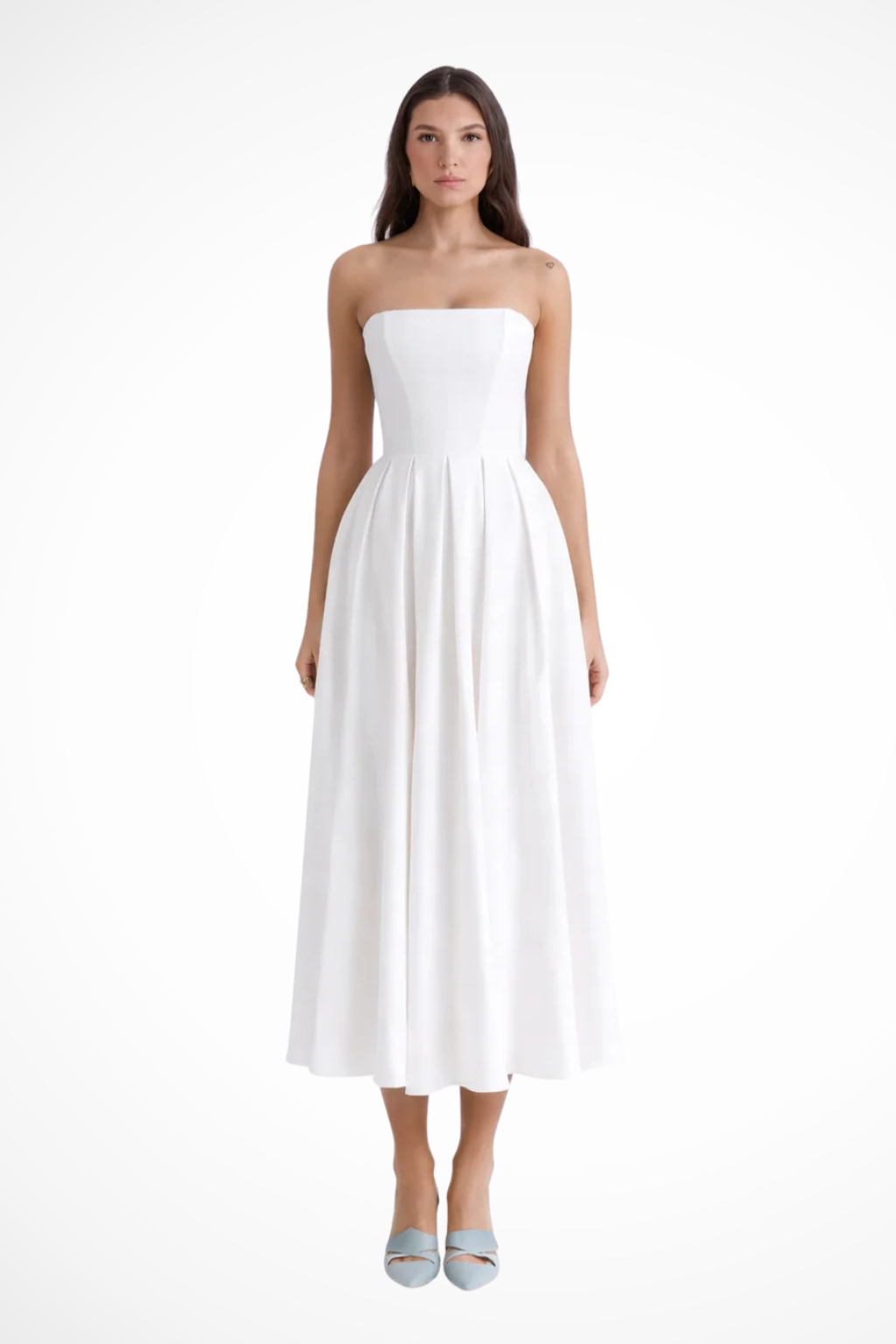 Denise | Women's Formal Strapless Corset Midi Dress