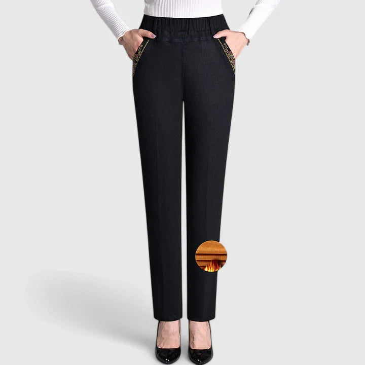 Fiona | Women's Plush-Lined Straight Leg Pants