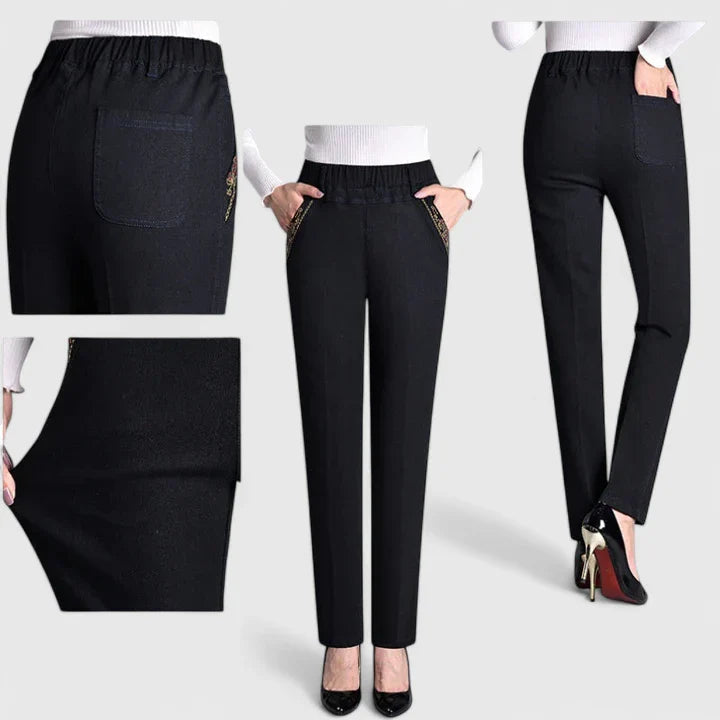 Fiona | Women's Plush-Lined Straight Leg Pants