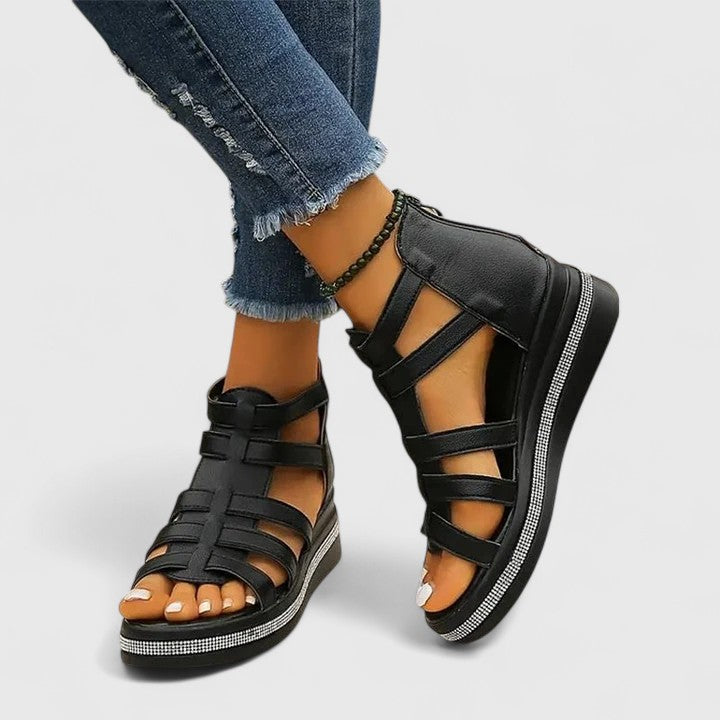Megan | Women's Orthopedic Wedge Sandals with Rhinestones
