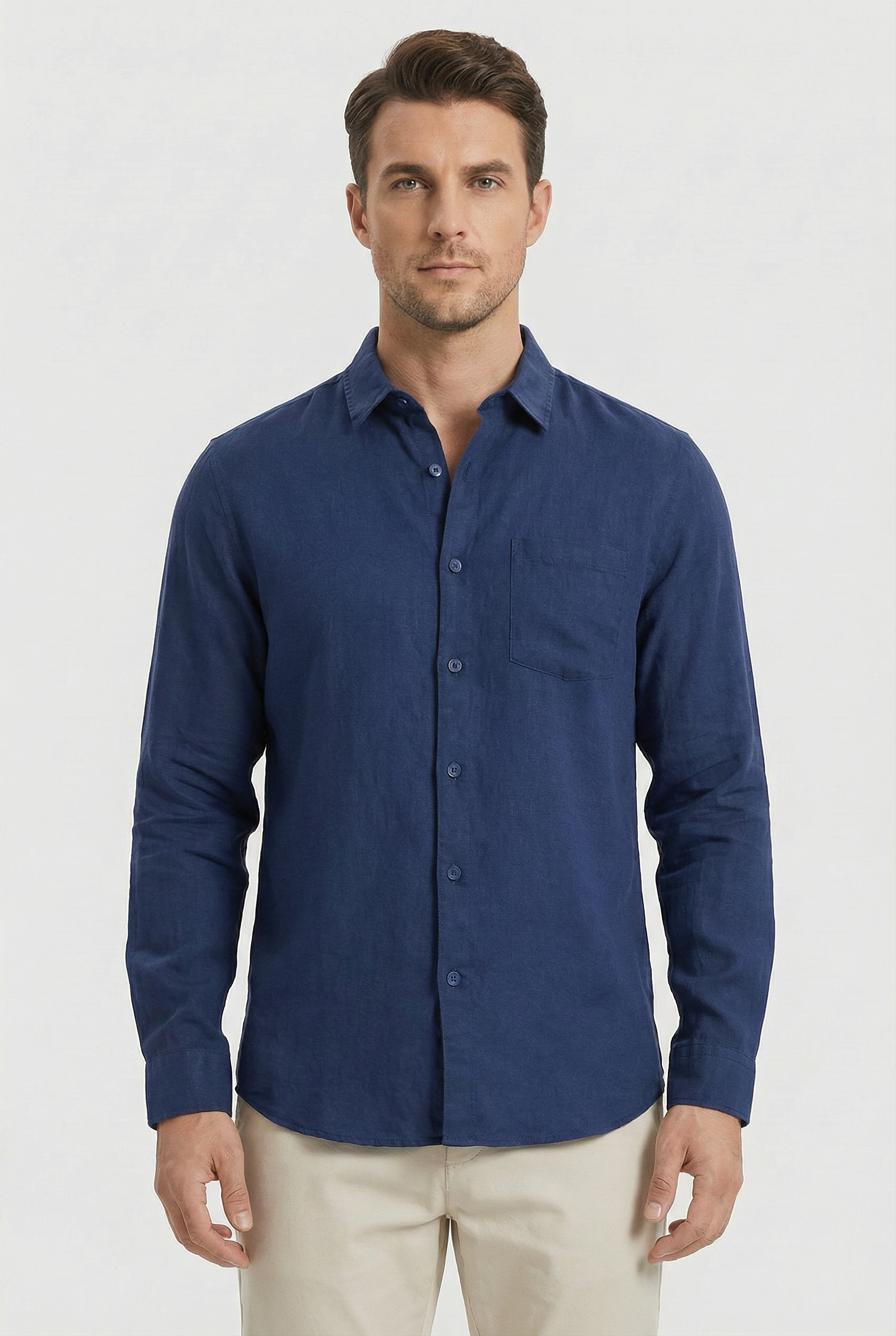 Jonathan | Men's Linen Long Sleeve Relaxed Shirt