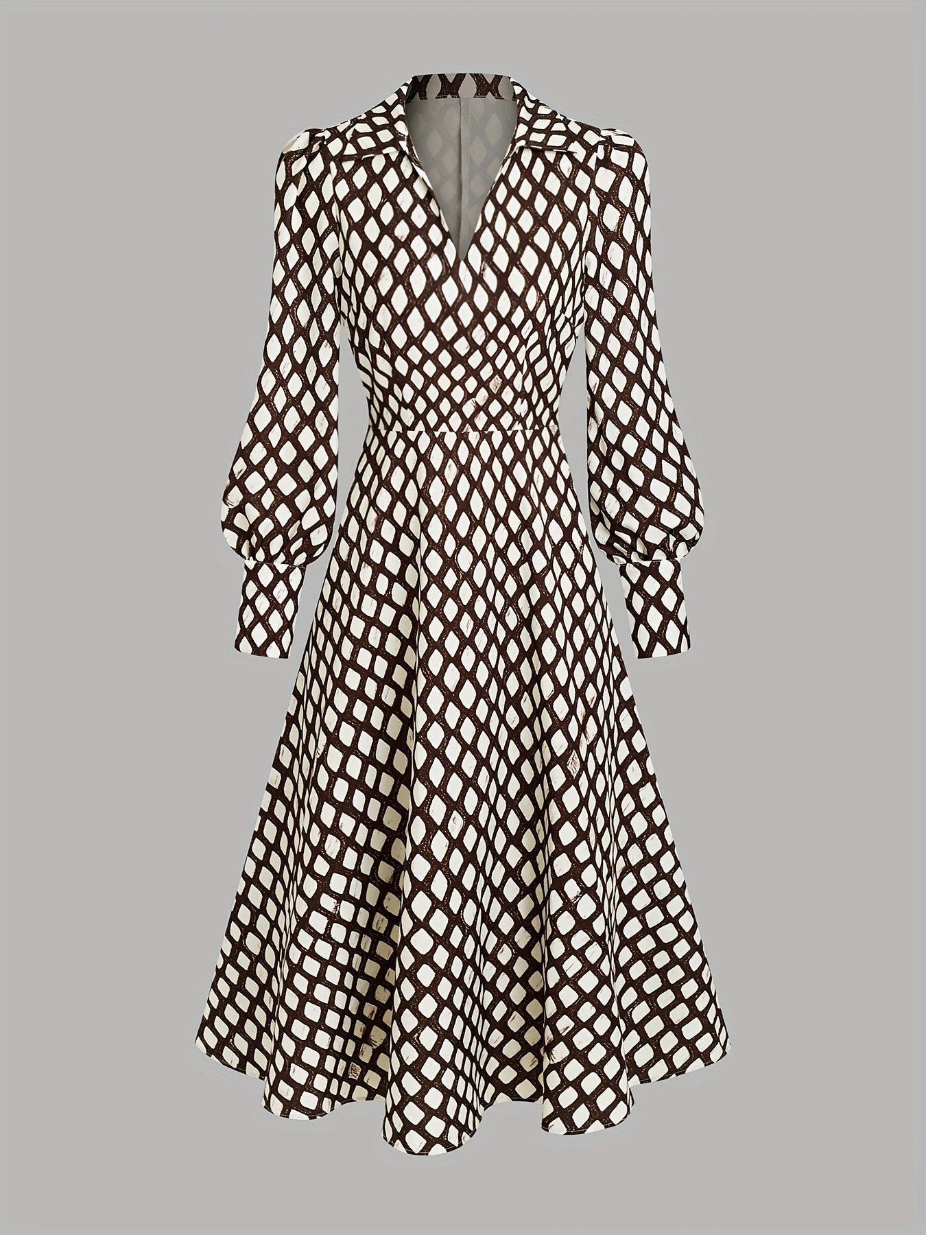 Payton | Women's Vintage Rhombus Print Dress