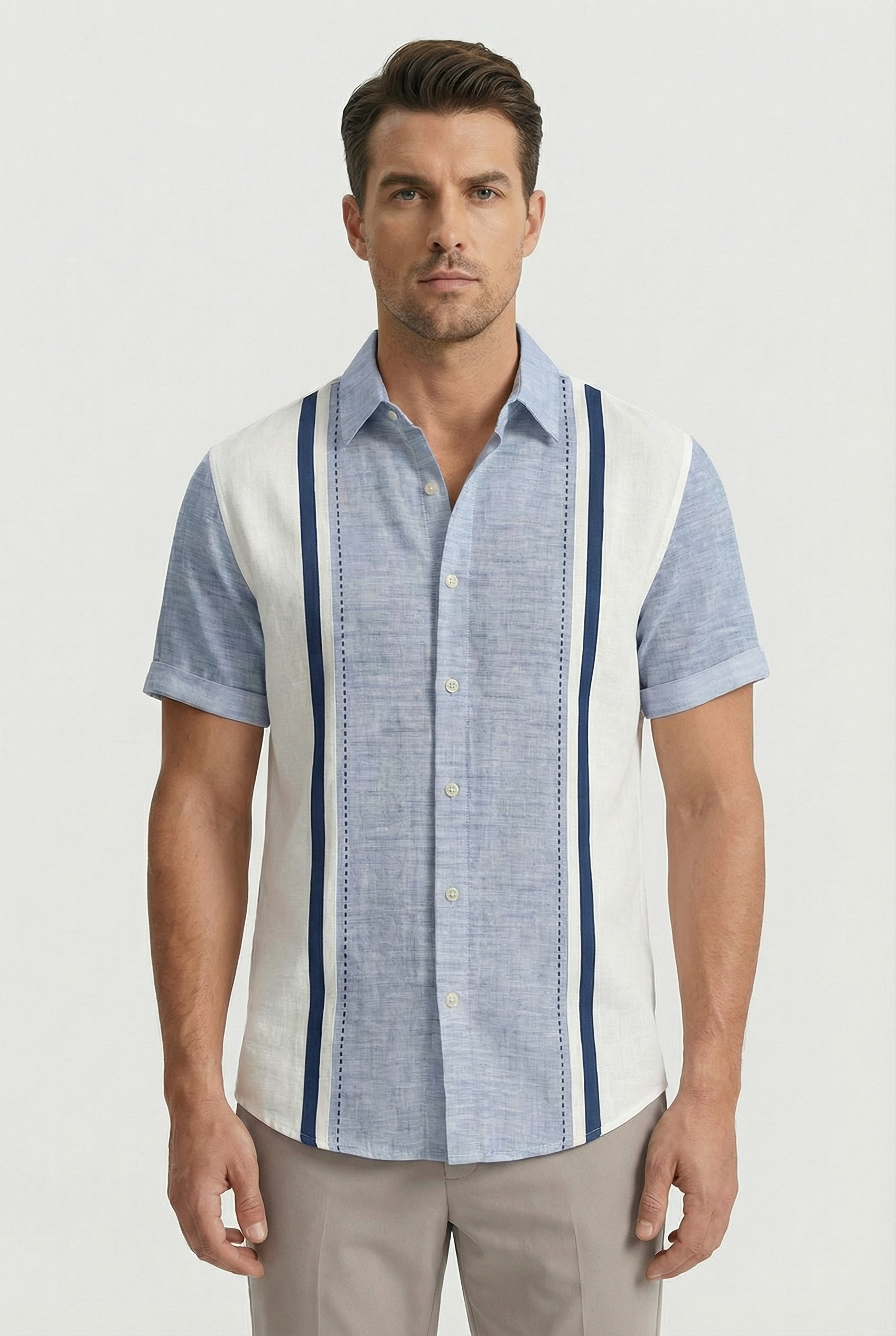Luke | Men's Short Sleeve Plaid Casual Shirt