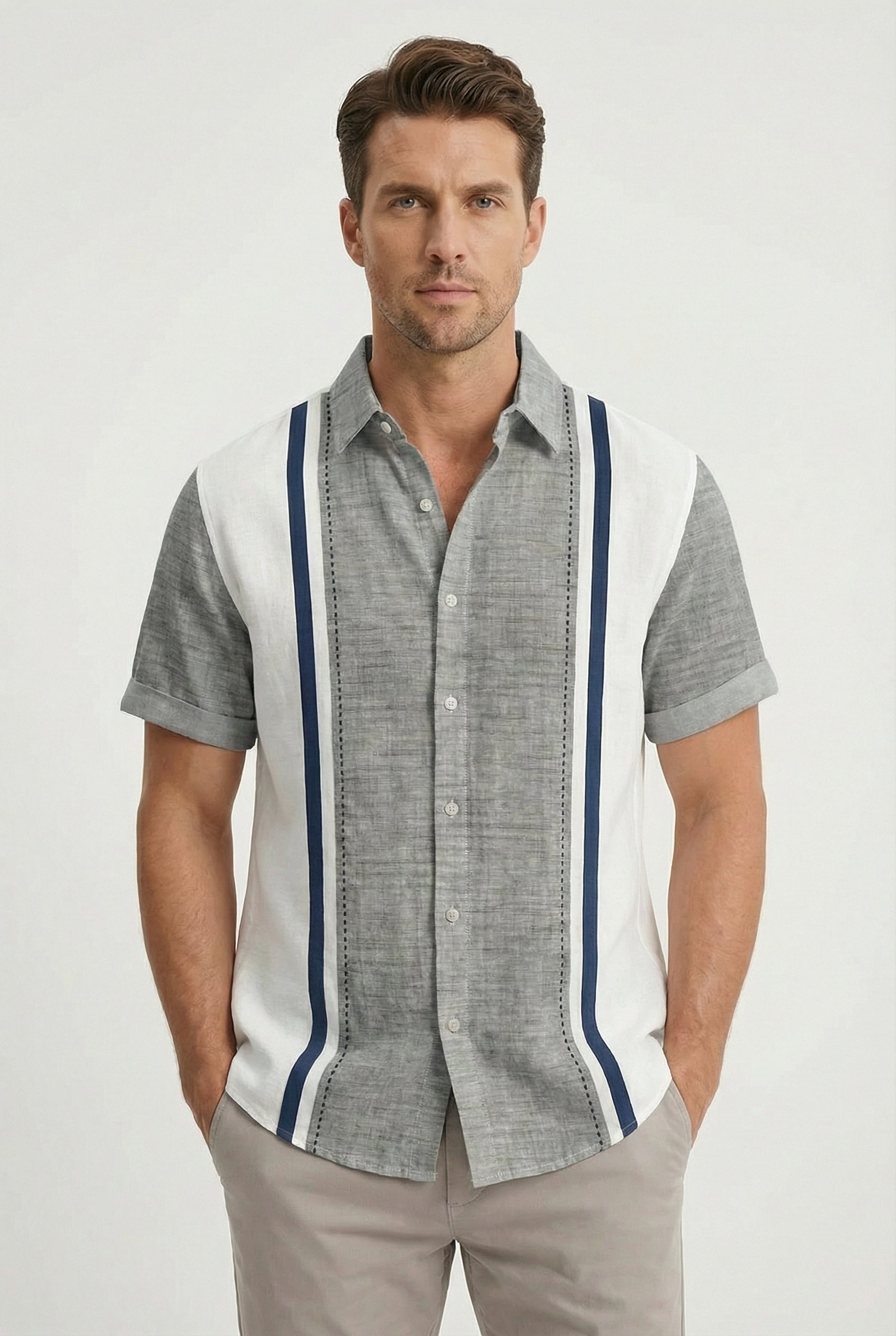 Luke | Men's Short Sleeve Plaid Casual Shirt