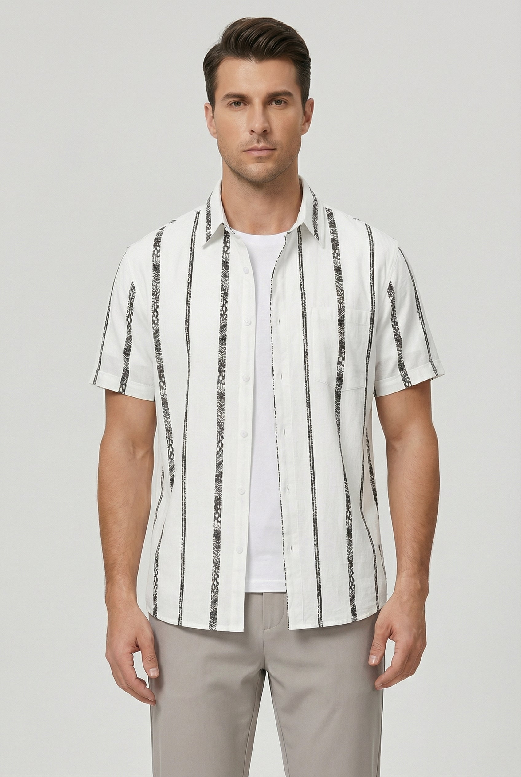 Elliot | Men's Cotton Relaxed Fit Striped Shirt