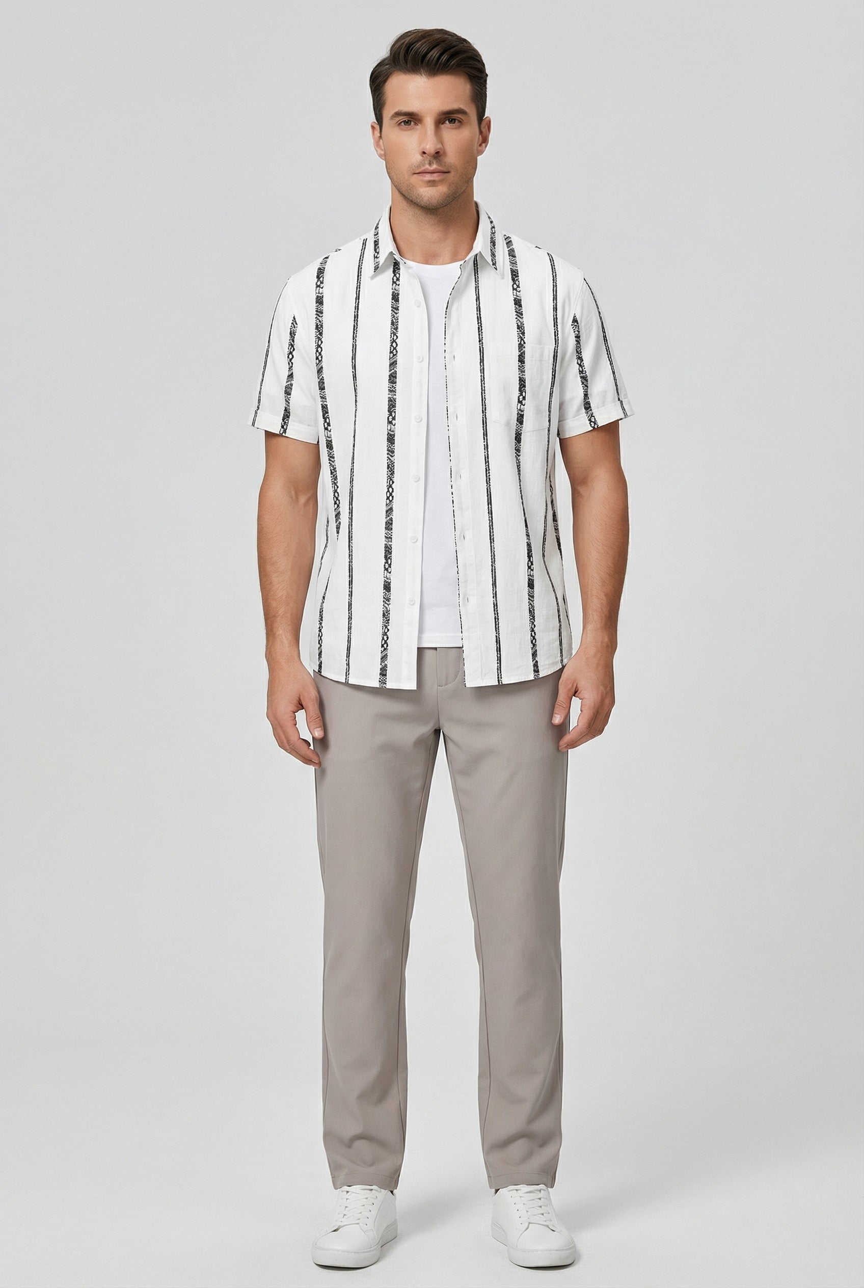 Elliot | Men's Cotton Relaxed Fit Striped Shirt