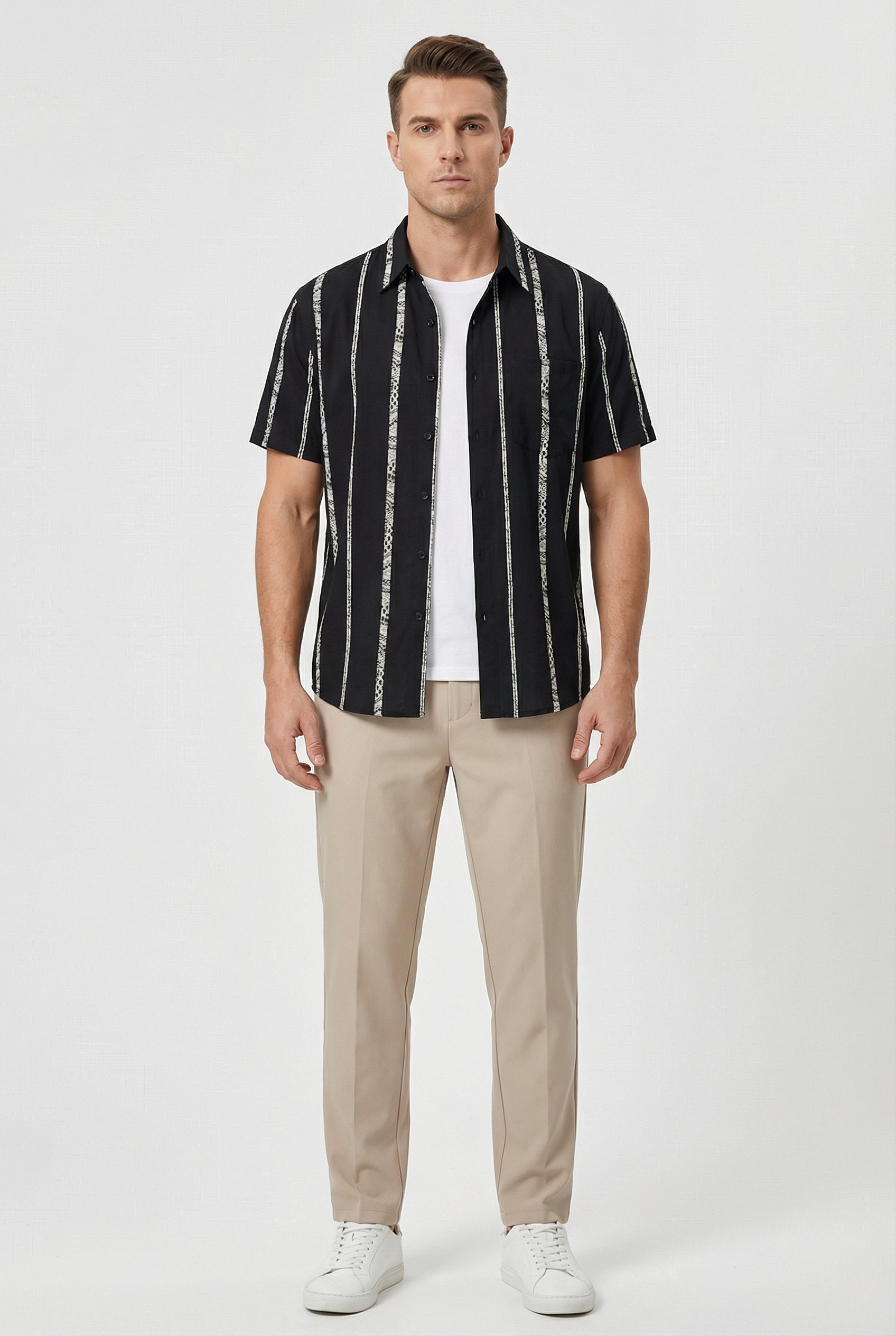 Elliot | Men's Cotton Relaxed Fit Striped Shirt