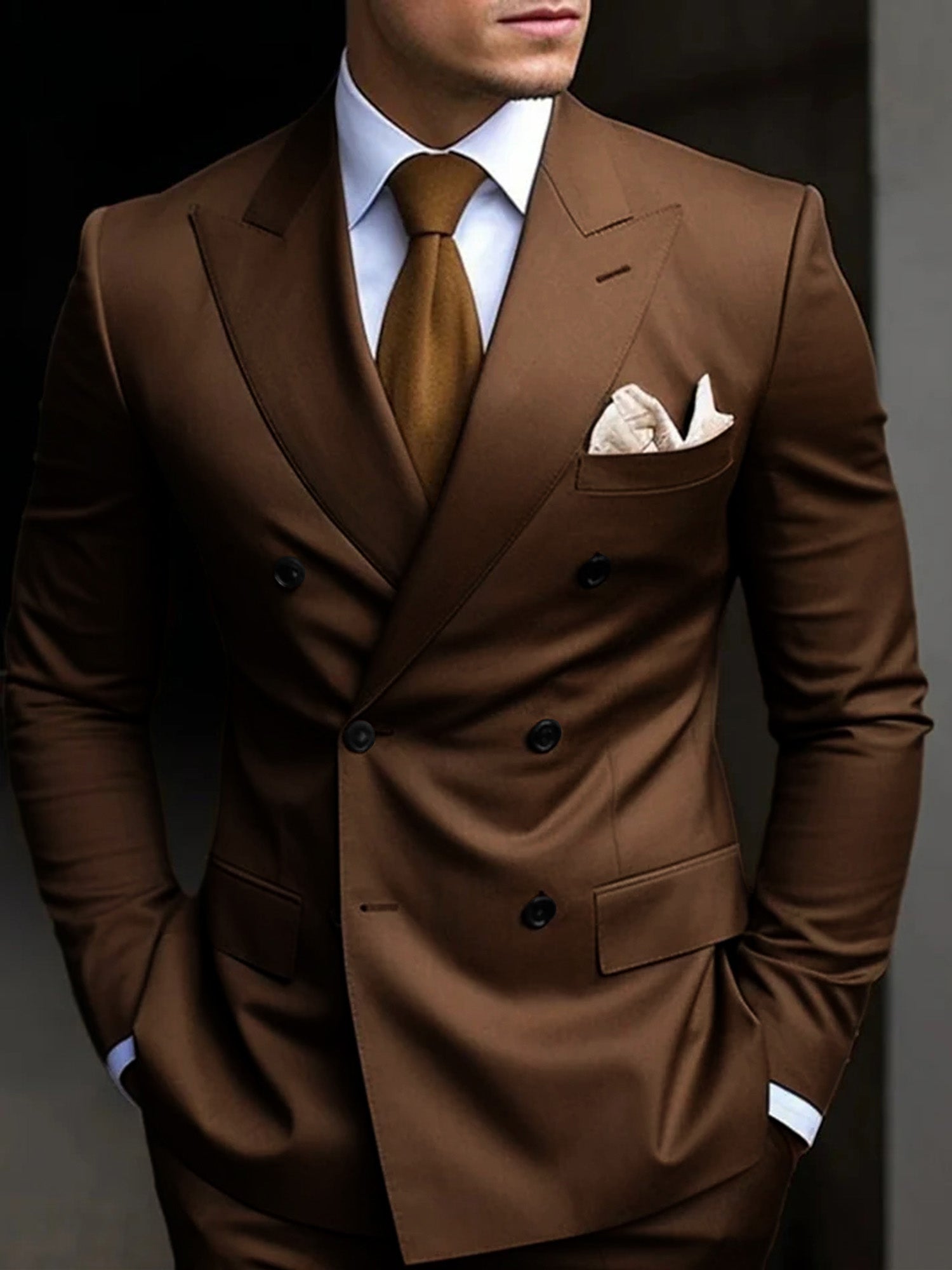 Michael | Men's Suit Cotton Blend Double Breasted