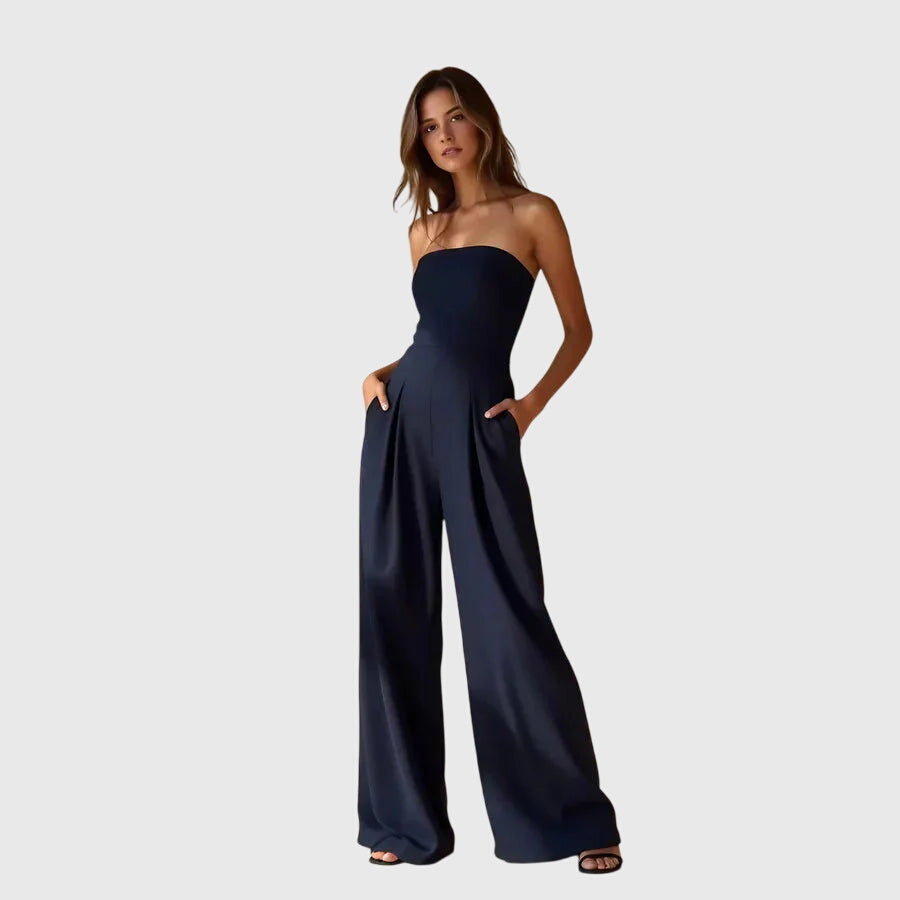 Nina | Women's Jumpsuit Strapless Wide Leg Design