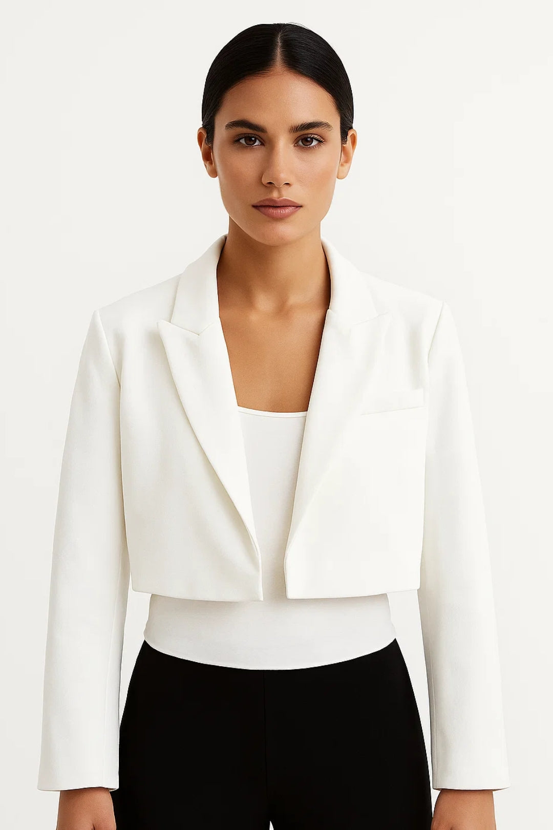 Blazer Women - Cropped Tailored Fitted Blazer