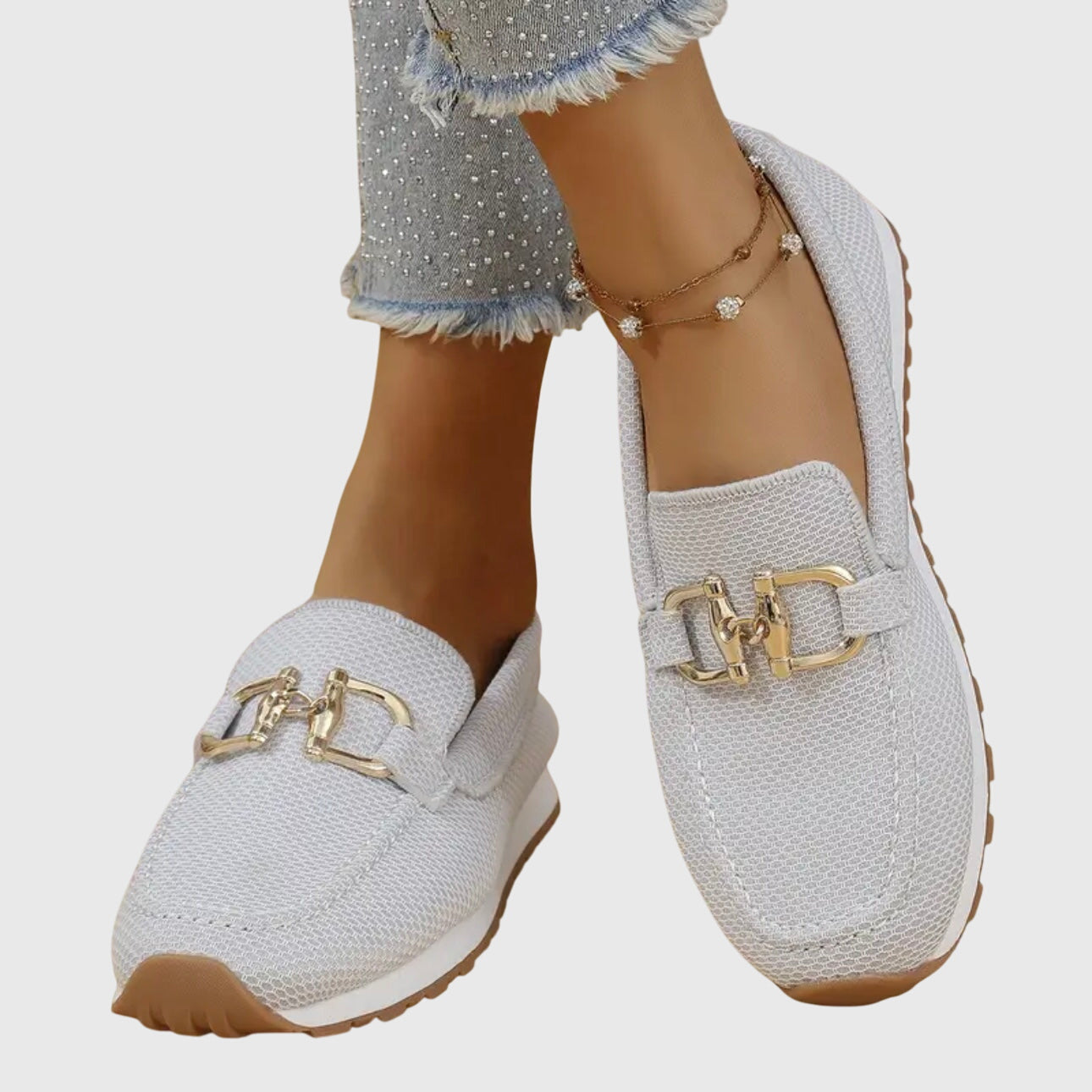 Olivia | Women's Black Loafers with Buckle Detail