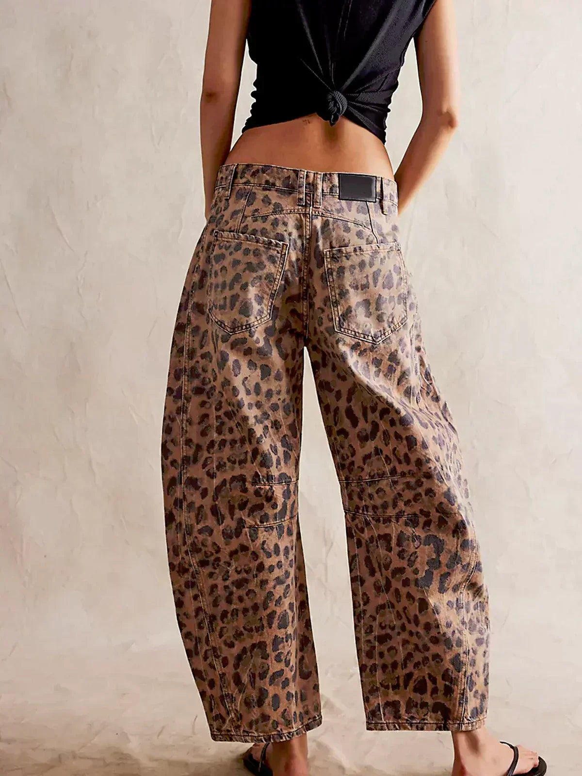 Whitney | Women's Wide Leg Leopard Print Jeans
