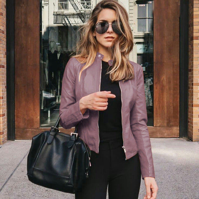 Jacket Women - Sleek Zip-Front Jacket with Fitted Silhouette