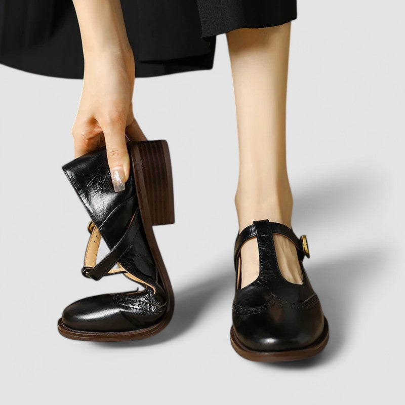 Claudia | Classic T-Bar Mary Jane Flat Shoes