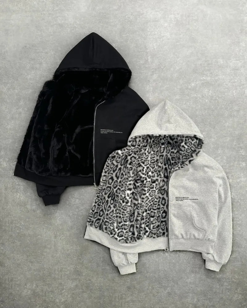 LEOPARD CLOUD Two Side Zip Up