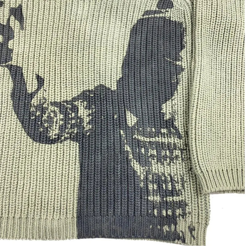 BLACK KNIT CLOUD Y2K Pullover