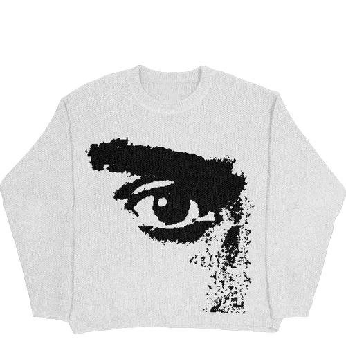 BLACK KNIT CLOUD Y2K Pullover