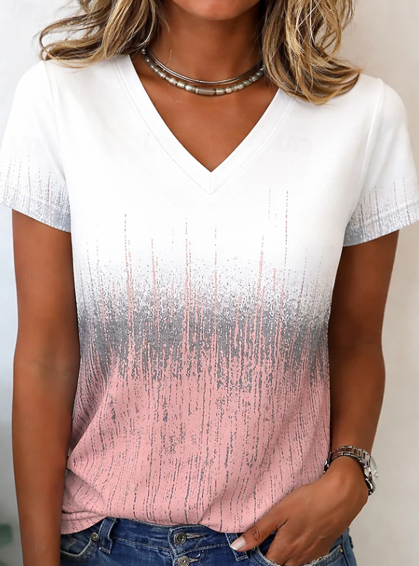 Elena | Everyday Gradient V-Neck Casual Top