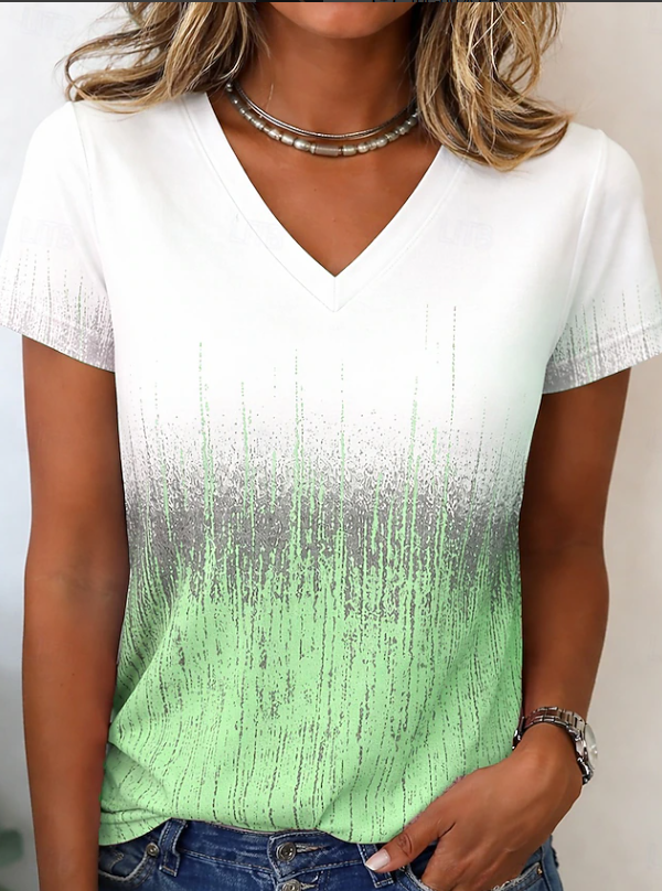 Elena | Everyday Gradient V-Neck Casual Top
