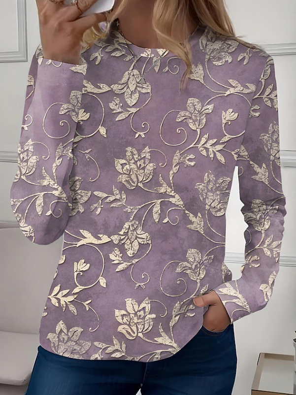 Robyn | Casual Long Sleeves Crew Neck Floral Shirt