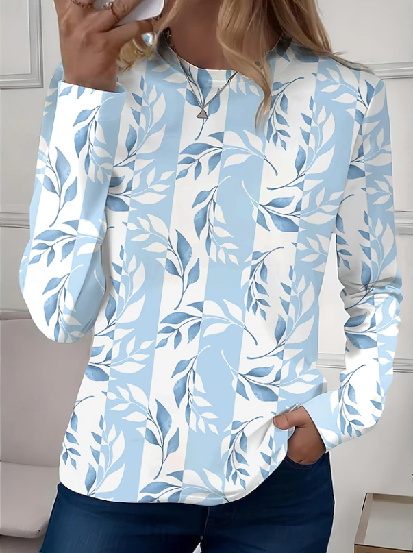 Robyn | Casual Long Sleeves Crew Neck Floral Shirt