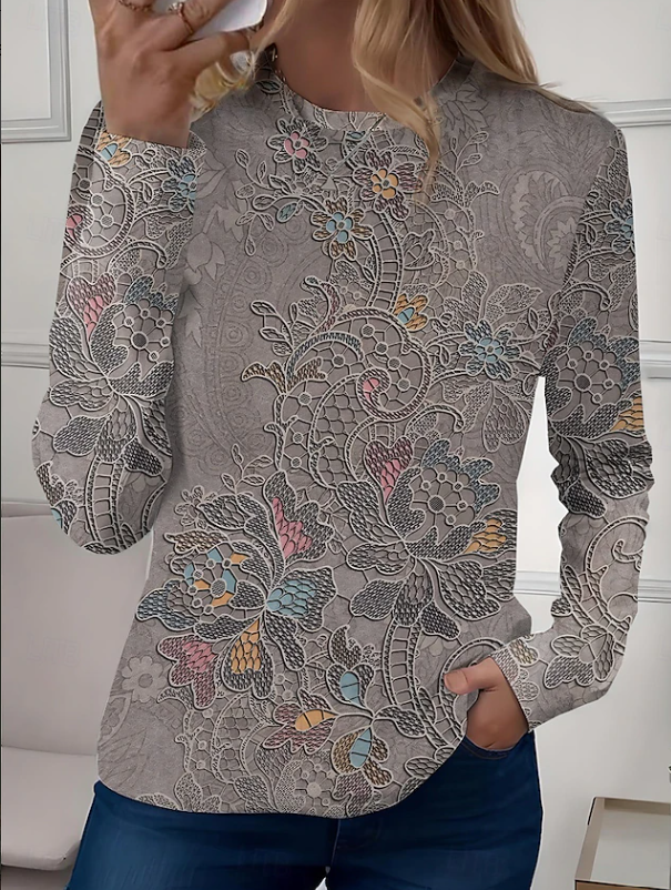 Robyn | Casual Long Sleeves Crew Neck Floral Shirt