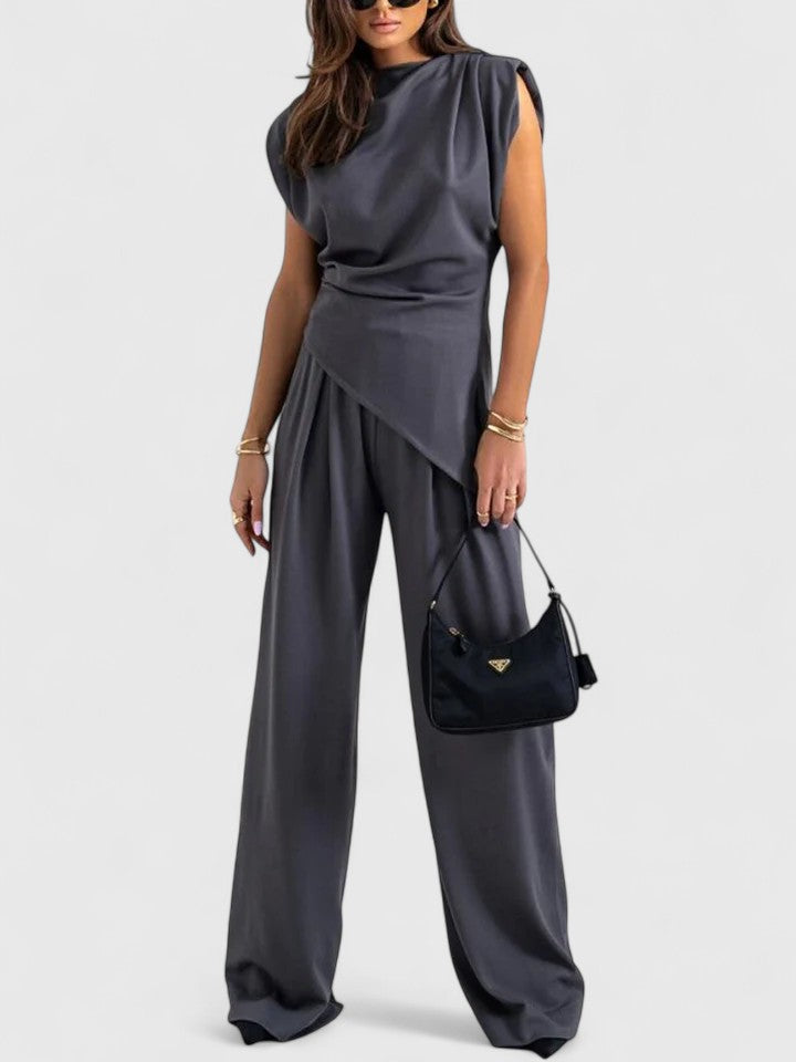 Sharon | Women's Elegant Sleeveless Top and Pants Set