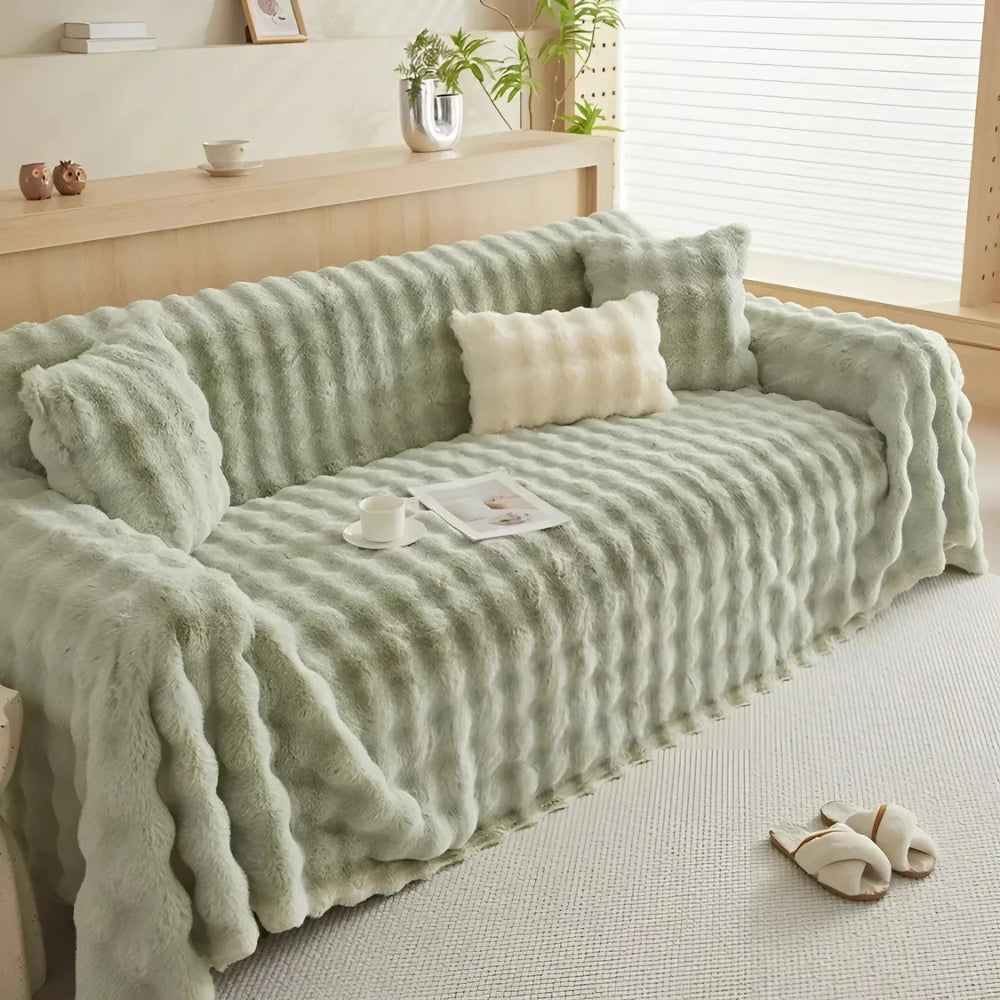 Rabbit Faux Fur Blanket Soft Couch Cover