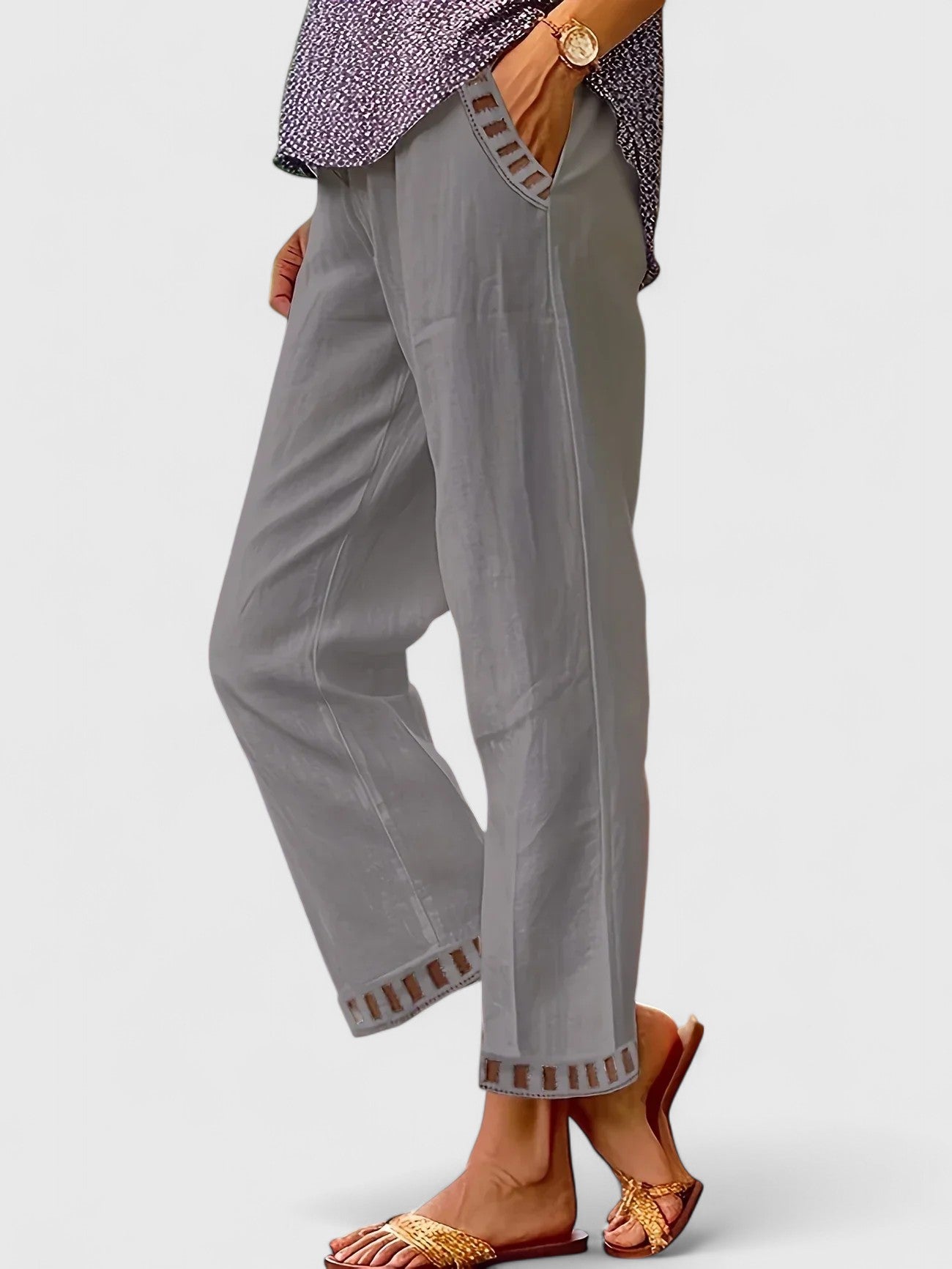 Mallory | Women's Cropped Contrast Trim Pants