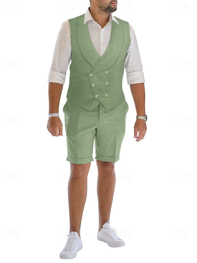 Thomas | Men's Linen Double Breasted Suit