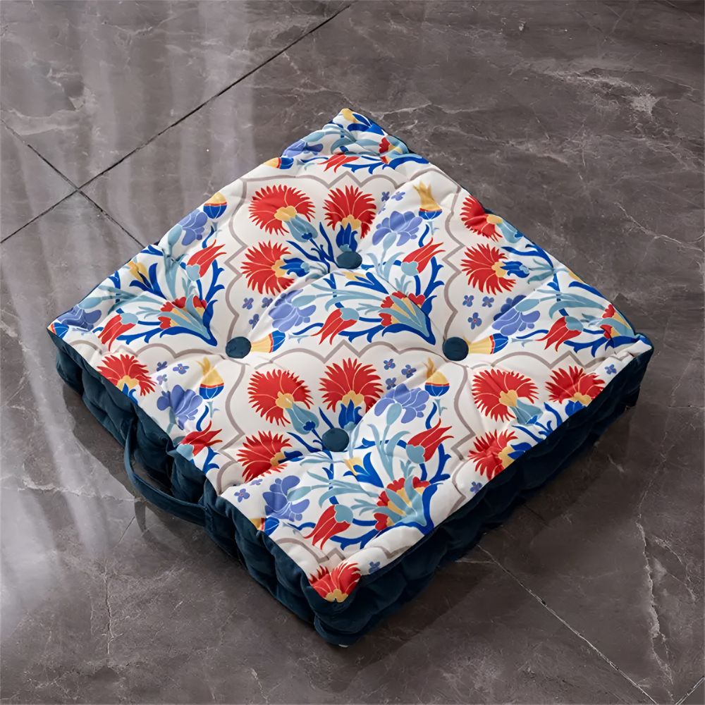 Vintage-Inspired Tufted Floor Cushion