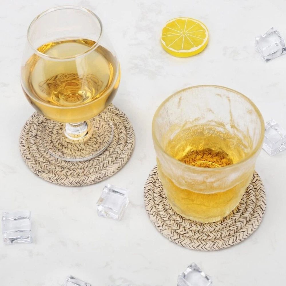 Woven Whirl Coaster Set | 8Pcs Set