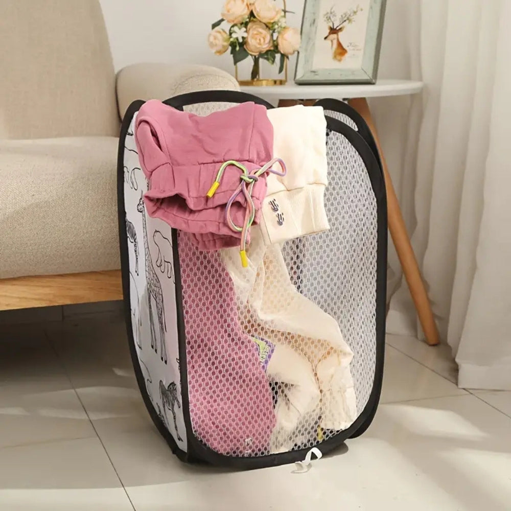 Zoola Animals Mesh Laundry Basket