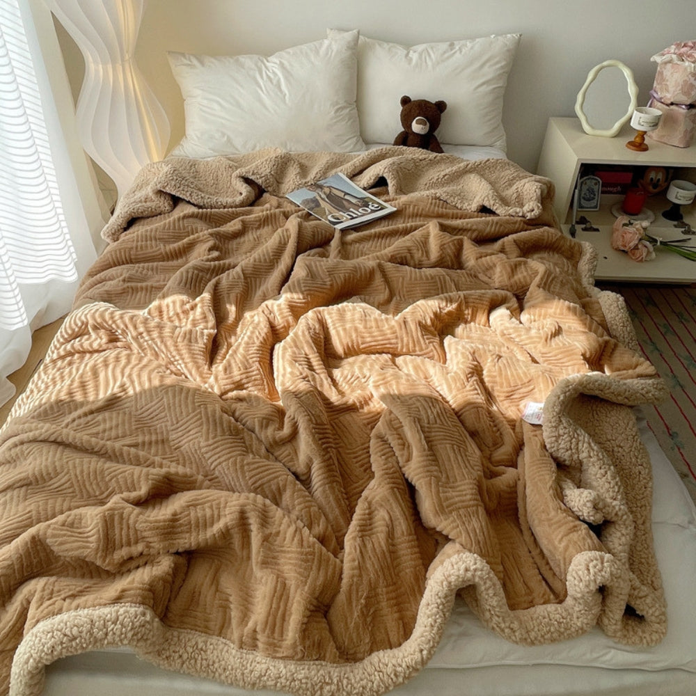 Seraphina Soft Jacquard Rabbit Plush Blanket